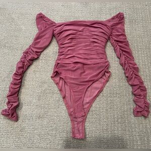 Princess Polly Ruched Pink Bodysuit